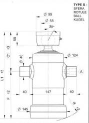 Kippzylinder 4 Stufig   Hub 950 mm 